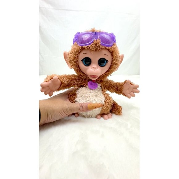Hasbro FurReal Friends Baby Cuddles Giggly Monkey 2013 8" Toy Tested & Works - Picture 2 of 10